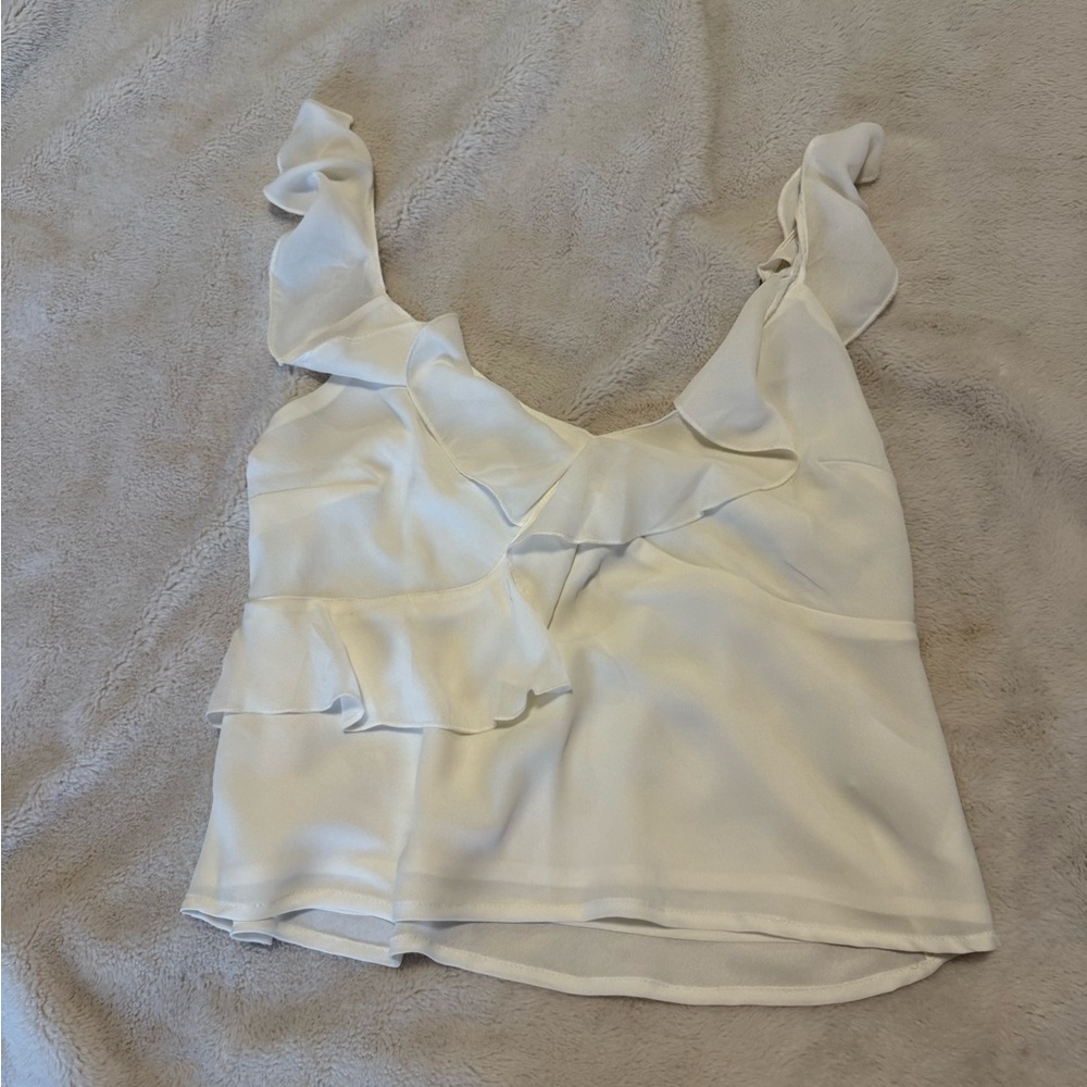 Abercrombie & Fitch Cream Ruffle Blouse